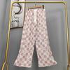Pantalones de pijama de algodón y seda para mujer, estilo fino de verano, talla grande, pantalones de pierna ancha de cintura alta, adecuados para usar en exteriores, pantalones de playa de seda de algodón artificial, pantalones para casa