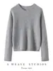 Suéter de cuello redondo 25% seda 75% cachemir para mujer, nuevo suéter de punto pullover de otoño e invierno, capa base versátil y cálida
