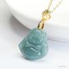 Pingente de Buda de Jade Guan Yu Grau Natural Jade Água Azul Colar Transmissão ao Vivo de E-commerce Venda Quente Atacado S4101901
