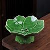 Cerámica China Flor de Loto Plato Alto para Frutas Plato para Bocadillos de Té Plato para Pasteles Bandeja para Frutas Frutas Secas Plato de Postre Creativo para el Hogar