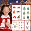 Adesivos de Tatuagem Colorida de Natal Transfronteiriços, Adesivos Super Fofos para o Rosto, Adesivos de Alta Qualidade para Crianças, Presentes de Natal Atmosféricos, Não Tóxico