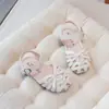 Sandálias Infantis, Novo Estilo de Verão, Sola Macia, Versátil, Sapatos Estilosos, Estilo Floresta, Bico Fechado, Laço Trançado, Sandálias para Meninas