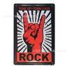Música de Banda de Rock Europeia e Americana Poster de Guitarra Placa de Metal Estanho Poster Decoração de Bar Clube Pintura de Ferro