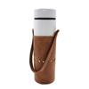 En stock funda de botella retro imitación piel de vaca portátil PU antideslizante funda aislante para taza vidrio cuero antideslizante funda protectora