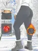 Leggings da Amazon com forro de fleece e bolsos para outono e inverno, calças esportivas de ioga de cintura alta estilo europeu e americano com bolsos, agasalho quente transfronteiriço