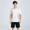 Comércio Exterior Roupa Esportiva Transfronteiriça Masculina Secagem Rápida Roupa de Verão para Corrida Manga Curta Roupas de Fitness Shorts de Seda Gelada Uniformes de Treino