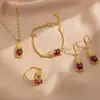Nuevo conjunto de cuatro piezas Pixiu estilo chino: collar, anillo, pendientes, pulsera para mujer, joyería de nicho de alta gama, accesorios populares en línea