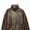 Atacado de fabricante de roupas femininas transfronteiriço 2026 estilo europeu e americano moderno versátil casual retrô jaqueta revestida de couro sintético