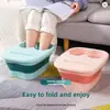 Tina de Pies Plegable y Fácil de Guardar Salud del Hogar Masaje Tina de Pies con Tapa y Soporte para Teléfono Celular Cubo para Pies