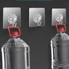 Ganchos Adesivos Sem Furos, Ganchos Fortes de Aço Inoxidável com Adesivo, Pregos Sem Marca para Portas, Cozinha, Banheiro, Ganchos Transparentes para Pendurar