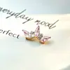 Aretes Serie Oro Rosa F136 Aleación de Titanio 2 Piezas G23 Titanio Rosca Interna Zirconia Studs Labret Aretes Joyería para Piercing