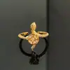 Dulce y Fresco, Estilo Lujo Ligero, Anillo Abierto de Serpiente con Forma de Moneda para Mujer, Diseño de Nicho, Sensación de Alta Gama, Apilable, Personalizable, Anillo Versátil