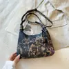 2025 Bolsa Nova Estilo Chinês Crescente Feminina Fio Xiangyun Verão Ombro Único Transversal Bolsa de Mão Estilo Nacional Bolsa de Dumpling