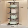 Estante para Ollas de Cocina, Estante de Almacenamiento en Capas y Compartimentado, Soporte para Ollas de Encimera y Debajo del Fregadero, Estante para Lavabo de Verduras