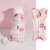 Ropa para mascotas transpirable, totalmente estampada, oso exquisito, poni, fruta, patrón de fútbol, cómoda, ajustada, ropa para esterilización de gatos