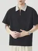 Ropa para Hombre Fengshe / Verano 2026 Camisa Polo de Verano para Hombre con Media Cremallera y Cuello Camisero de Manga Corta