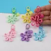 Llavero de flor hueca de onda grande de colores, colgante de corazón, accesorios de joyería de cuentas para muñecas DIY, venta al por mayor