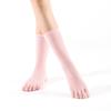 [Suministro directo de fábrica] nuevos calcetines de yoga de caña media para otoño e invierno, calcetines de algodón de caña alta para mujer con dedos separados, calcetines cálidos antideslizantes de cinco dedos