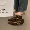 Zapatos Mary Jane de gamuza con punta fina y plataforma para aumentar la altura, estilo coreano, para mujer, suaves y elegantes, versátiles para el uso diario y para ir al trabajo.
