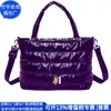 Bolsa de Motocicleta de Algodón Espacial de Moda Bolso Tote Acolchado de Algodón RPET Bolso de Hombro de Plumón RPET Estilo Chino Fábrica Personalizada