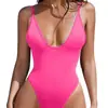 Maiô Peça Única Estilo Novo para Mulheres, Cor Sólida, Costas Nuas Sexy, Maiô Biquíni para Praia de Férias, Estilo Europeu e Americano para Mulheres