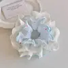 Scrunchie de renda com bolinhas amarelas estilo coreano para mulheres, acessório de cabelo de alta qualidade para coque, novo elástico de cabelo versátil