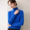 Suéter de Cachemir Baicai Rong con Cuello Alto para Mujer Otoño Invierno 2026 Nuevo Ajuste Delgado Color Sólido Camiseta Base de Punto Capa Interior