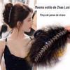 Presilha de Cabelo Preta com Pena de Pássaro Estilo Desejo Puro Super Fada, Presilha Jacaré de Alta Qualidade, Grampo de Cabelo de Pena de Avestruz, Acessório Completo para o Cabelo para a Parte de Trás da Cabeça para Mulheres