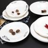 A8 puente ciudad natal plato redondo plato plato plato imitación porcelana plato hondo para sopa vajilla de melamina simple creativo plato de plástico plato de cena plato hondo