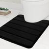 Alfombra Tapete de Piso Vellón Coral Rayado Dos Piezas Baño Antideslizante Alfombra Absorbente Baño Alfombra de Piso Inodoro Felpudo