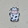 Lindos accesorios acrílicos de dibujos animados de vaca blanca y negra con arena movediza, biberón, tocado DIY, accesorios para funda de teléfono móvil, accesorios hechos a mano