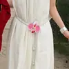 Cadena de Cintura de Perlas Phalaenopsis Estilo Tropical, Cadena Corporal Hot Girl Estilo Vacaciones, Accesorio de Cintura Versátil de Diseño Único