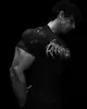 Camiseta Esportiva Fitness de Compressão com Gola Redonda, Manga Curta e Estampada para Homens e Mulheres, Secagem Rápida e Respirável