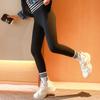 Leggings para niñas con exterior de terciopelo primavera y otoño invierno niños medianos y grandes pantalones negros de tiburón para niños pantalones ajustados tipo Barbie para niños