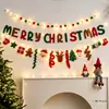 Banderines Navideños Transfronterizos, Guirnalda de Tela de Fieltro, Pared de Fondo Navideño, Decoraciones Navideñas para Fiestas de Jardín de Infancia