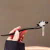 Horquilla de Madera de Loto para Mujer, Estilo Antiguo, Nuevo Estilo Chino, Horquilla con Borla, Volumen Pequeño de Cabello, Horquilla Accesorios para Falda de Cara de Caballo Hanfu