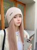 Estilo japonês solto grande circunferência da cabeça engrossado lã chapéu de malha inverno das mulheres com aparência de pequeno quente protetores de ouvido pilha chapéu moda masculina