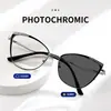 Gafas Personalizadas de Nuevo Estilo que Cambian de Color con Filtro de Luz Azul, Montura Metálica Ojo de Gato, Monturas de Gafas de Moda Estilo Europeo y Americano Transfronterizo, Estilo Ins