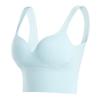 Sujetador deportivo de una pieza con copa inalámbrica, ajuste push up, sexy, largo, para yoga, sueño y fitness para mujer