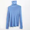 [No se aceptan devoluciones ni cambios en artículos con descuento] Suéter de punto de lana sin costuras de cuello alto para Otoño/Invierno, corte ajustado, que realza la figura y perfecto como capa base