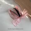 2026 Nuevo Estilo Doble Capa Textura de Organza Lazo Tridimensional Clip Perezoso de Plátano Clip para Cola de Cabello Accesorio para el Cabello Hecho a Mano