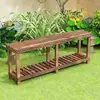 Estante para flores de balcón de madera maciza para exteriores resistente a la corrosión, estante de almacenamiento para patio estilo escalonado, estante para suculentas de pie, estante para flores estilo escalonado
