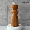 Vela Perfumada Cilíndrica Europea Casual Atmósfera Muebles Creativos para el Hogar Vela Pilar Marrón Arte Geométrico