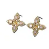 Acessórios para Conjunto de Pérolas DIY: Moda Versátil de Luxo Leve, Brincos Vazados em Forma de Cruz com Zircônia Embutida, Pingente, Base para Anel