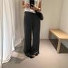 Calça Casual Larga com Cordão e Perna Larga Plus Size para Mulheres, Outono 2026 Cintura Alta Larga Fluida Casual Reta