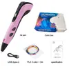 Caneta de Impressão 3D para Crianças Caneta de Pintura DIY Caneta 3D para Criação Estereoscópica Rabiscar Pintar Venda Quente Transfronteiriça Caneta de Impressão