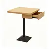 Juego de mesa y sillas de comedor de café moderno minimalista, mesa de comedor de madera maciza a prueba de humedad, mesa de comedor de losa de roca para tienda de hot pot, té de leche y postres