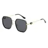 Gafas de sol lisas de montura grande para mujer, elegantes, para fotografía callejera, gafas de sol de metal para hombre, montura de gafas lisas decorativas anti luz azul, venta al por mayor