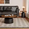 Juego de mesa de centro redonda de madera maciza para sala de estar estilo mediados de siglo, nuevo modelo 2025, perfecto para apartamentos pequeños, diseño retro francés, mesa de centro excepcionalmente hermosa