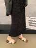 Nuevas Chanclas de Rayas Cruzadas de Lunares de Comercio Exterior Primavera y Verano 2026 para Mujer Sandalias Casuales de Moda Retro Transfronterizas